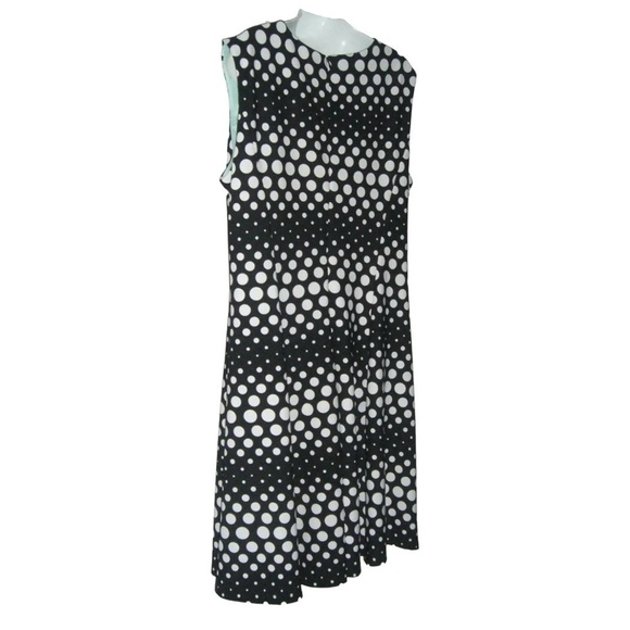 Sandra Darren Dress Black White Polka Dot Plus Size Party Cocktail LBD Sz 16 - Picture 5 of 13